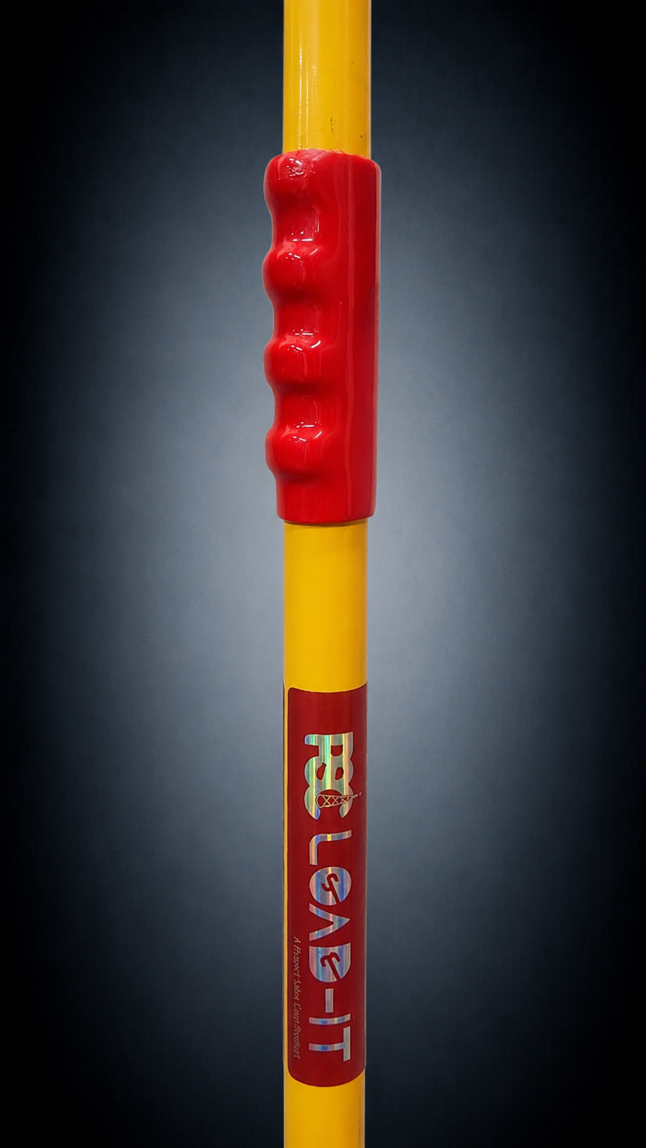 Close-up of the PSC Load-It fibreglass shaft and red grip area