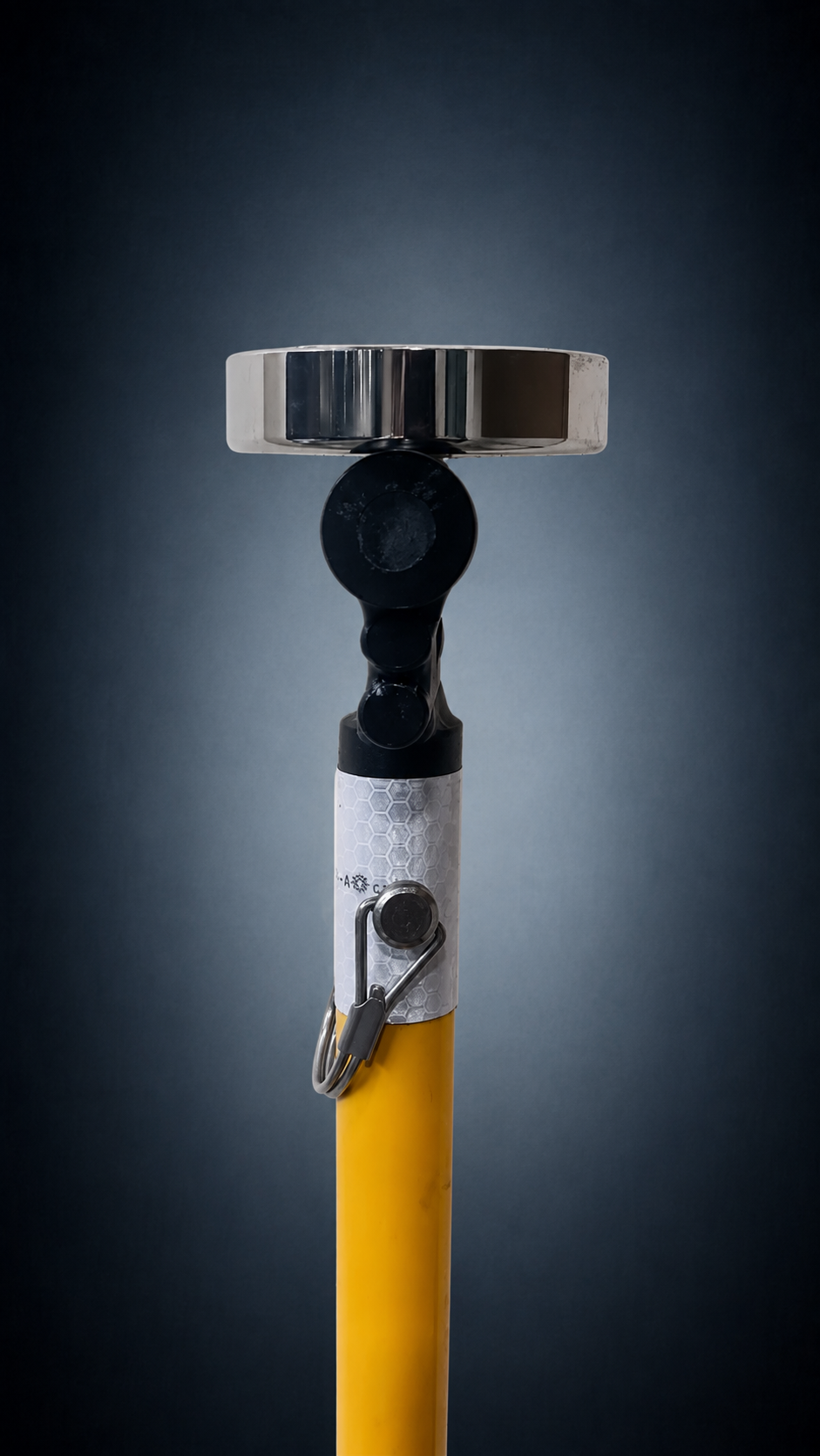 PSC Load-It MagHead articulated head close-up illustrating the 180 degree swivel and changing handle-to-head geometry